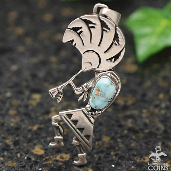 Native American Sterling Silver & Turquoise Dancing