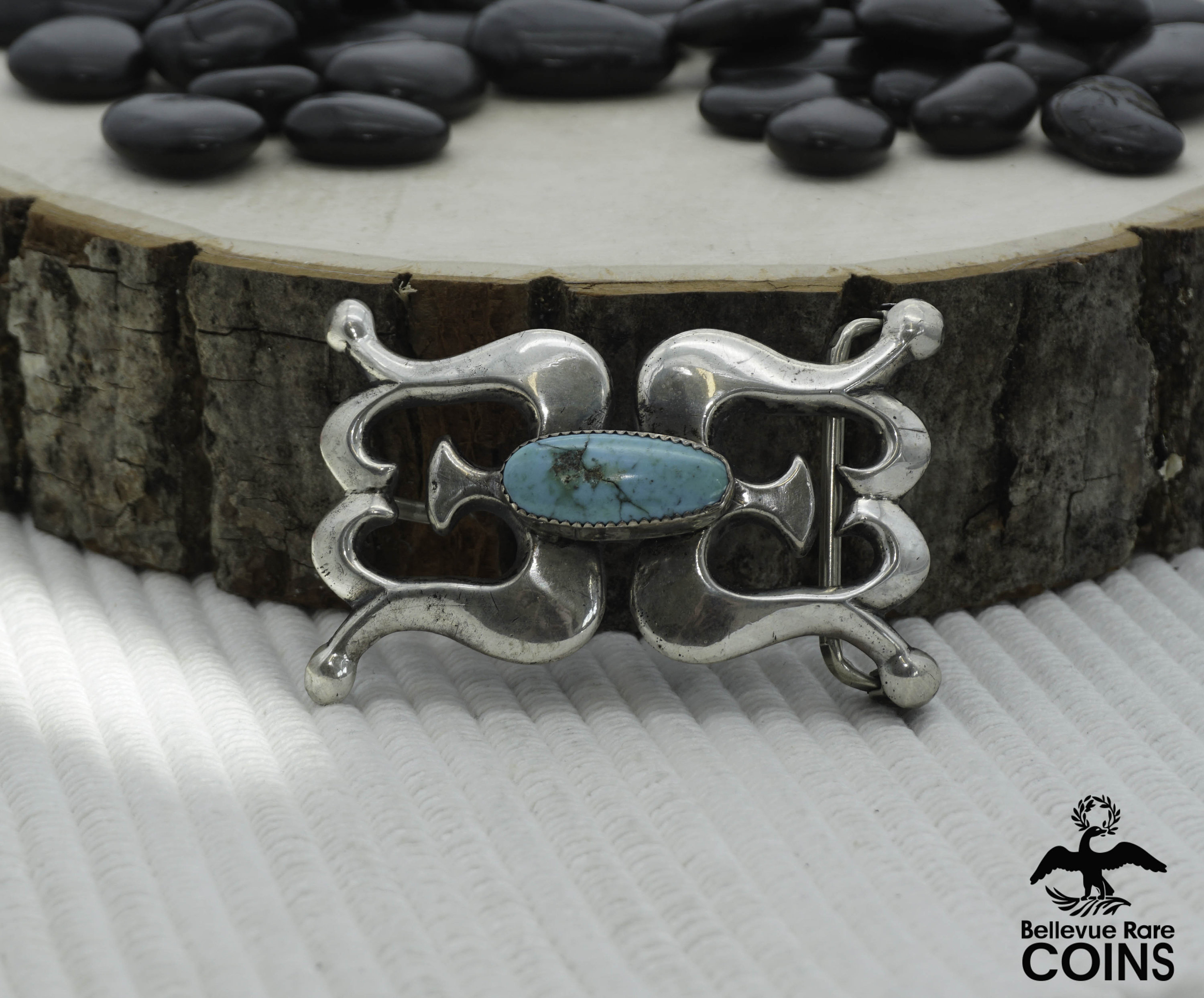 Vintage Southwestern Americana Silver & Turquoise Forged  display picture 3