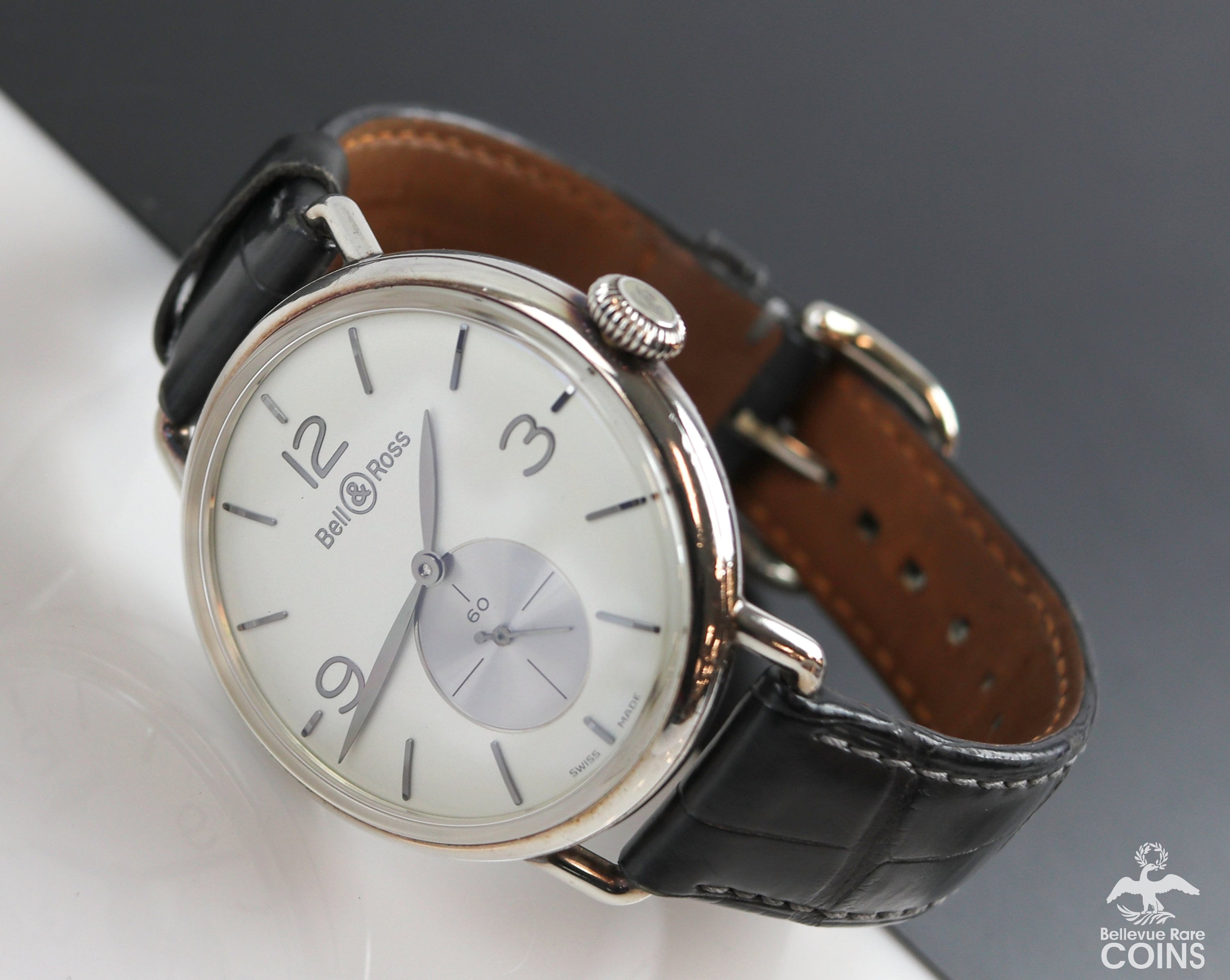 Bell Ross BR WW1 70 AG Manual White Dial Leather Silver Men s Watch W box Etsy Canada