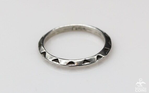 Sterling Silver Stack Triangular Sharp Band Ring - image 5