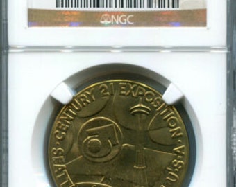 1962 Seattle World’s Fair US Mint Issued Bronze Medal NGC Brilliant Uncirculated