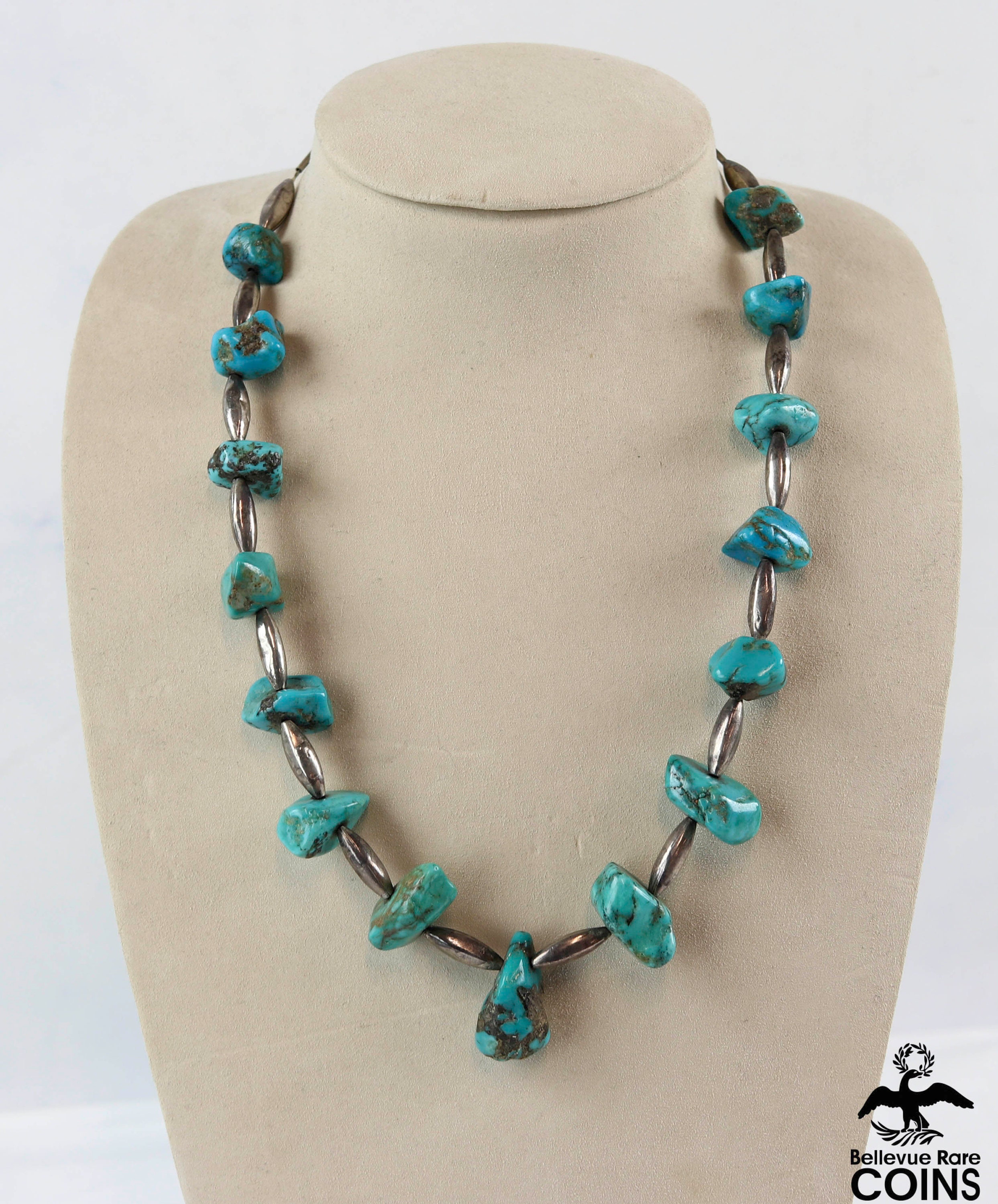 Incredible 98 Gram Vintage Native American Navajo Sterling Silver Green Shell Necklace Old Incredible 98 Gram Vintage Native American Navajo Sterling Silver Green Shell Necklace Old