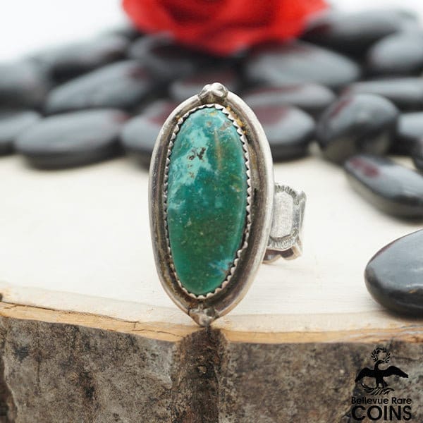 Betty Thomas Sanel Navajo Sterling Silver & Green Turquoise Ring