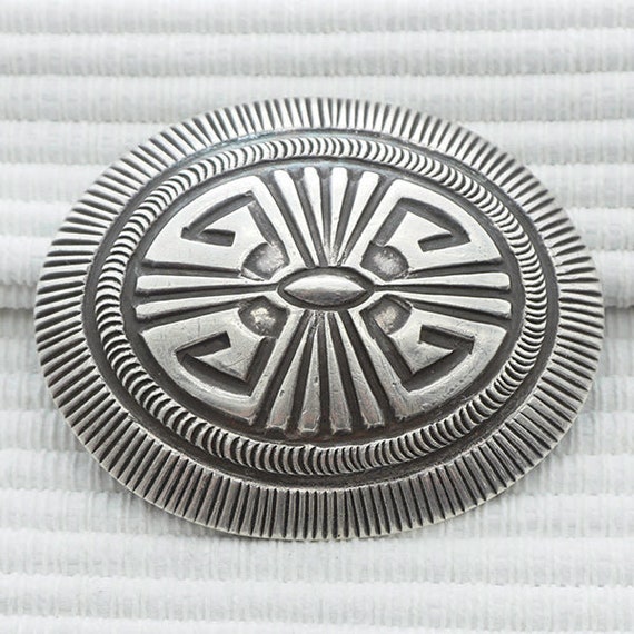 Native Pete Navajo Sterling Silver Etched Patt… Gem
