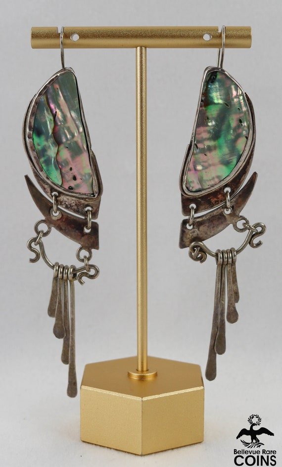 Vintage Southwestern Half Moon Abalone & Sterling 