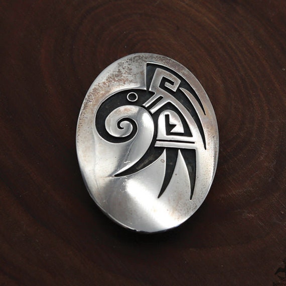 Native American Symbolic Vinage Navajo Sterling Silver Geomtric Bolo Tie Native American Symbolic Vinage Navajo Sterling Silver Geomtric Bolo Tie