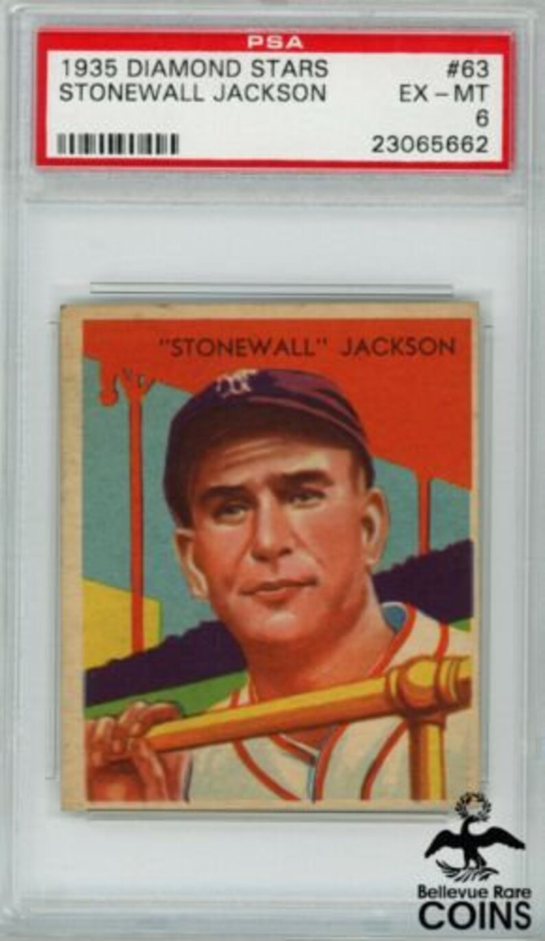 1935 Stonewall Jackson Diamond Stars #63 PSA Certified EX-MT 6 Baseball Card