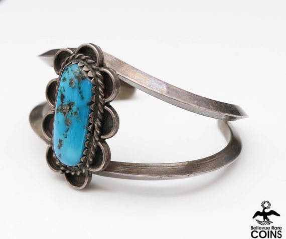 Bohemian Silver & Turquoise Cuff Bracelet - image 2
