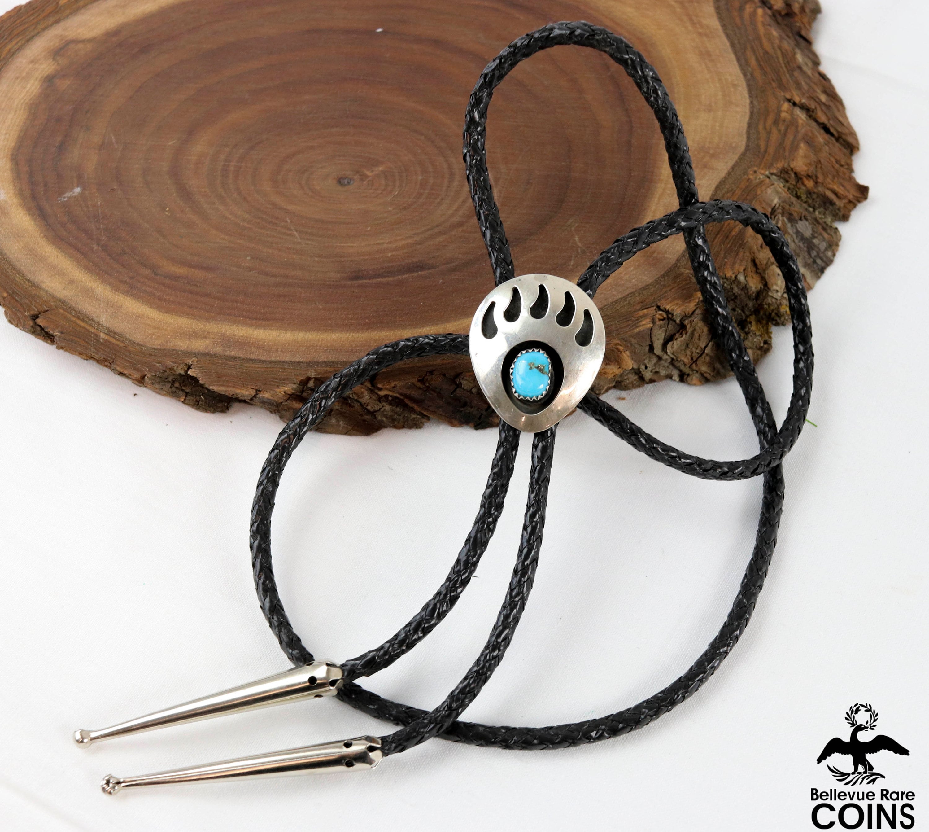 Bear Claw Bolo Tie Belt Buckle Set Turquoise Inlay Bola Necktie Necklace Paw Bolo Tie Bear Paw - Etsy main image 3