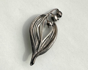 JH Breakell & Co. Sterling Silver Lily of the Valley Floral Brooch