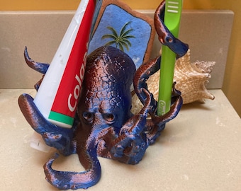 3D printed Octopus Implement holder - toothbrush holder