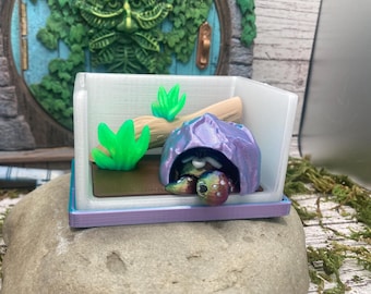 3D-geprint mini-knikhuisdier met leefgebied - RavenHuff Runts
