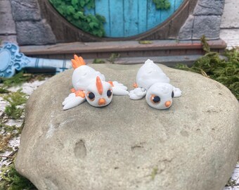 3D Printed RavenHuff Runts Farm Bird Set: Chicken, Duck, Goose, Quail