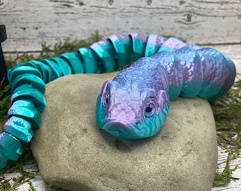 Wąż Hognose — 3 rozmiary — drukowany w 3D, ruchomy — teraz w bardziej miękkim materiale!