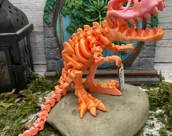 Articulated Dinosaur Skeletons - T-rex - Triceratops- Velociraptor - Spinosaurus - Stegosaurus - 3D Printed