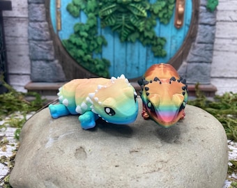 3D printed, Baby Beardie (Bearded Dragon), articulated - MatMireMakes