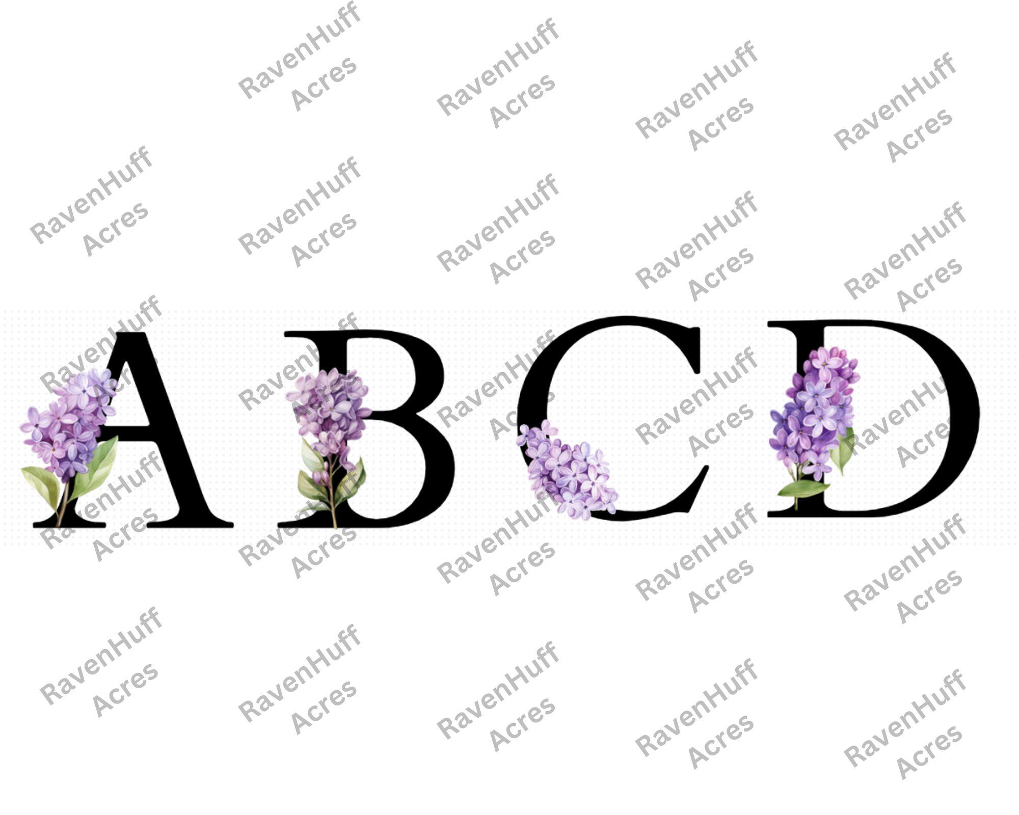 Lilac Letters Digital File - for Use in Canva - Etsy