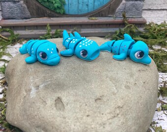 3D printed RavenHuff Runts -Mini Sea Creatures Pack ! - articulated - Pack of 7 - Custom colors!