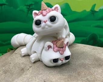 Ice Cream Cat - 3D printed - articulated