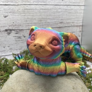 3d printed articulated Ferret - Dook - Weasel  - MatMireMakes