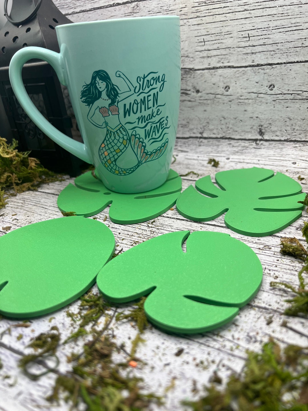 Monstera Plant Coasters 3D Printed Posable Etsy UK