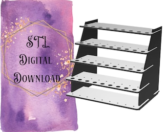 Pen Display -- Pen Stand -- 4 Rows / Levels -- 9 Pens Per Row -- STL Download -- .ZIP File
