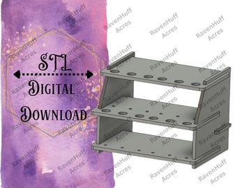 Pen Display Stand STL Download – 2-Tier, 12-Pen Capacity (.ZIP File)