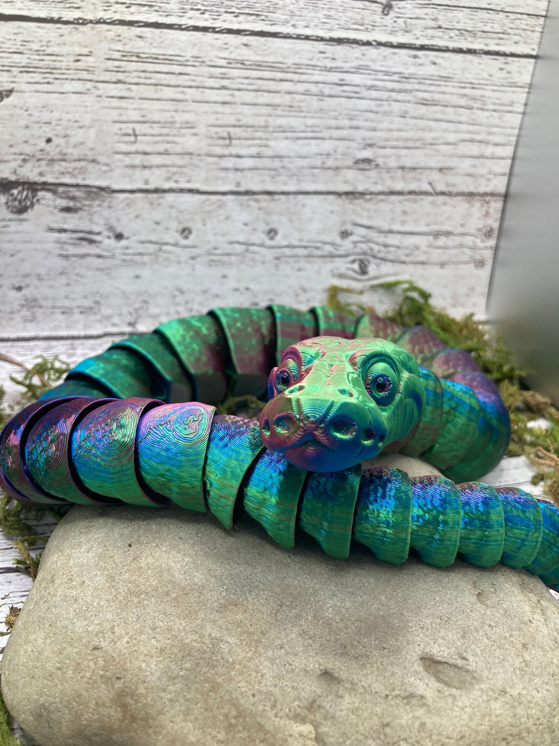Große 3D-gedruckte Gelenkschlange – 24 Zoll (ca. 61 Cm), Flexibles Fidget-Spielzeug, Realistisches Dekor Für Schreibtisch