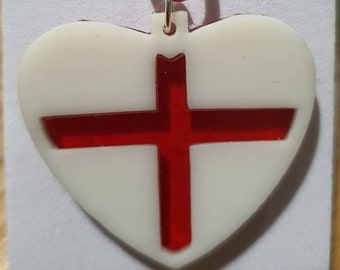 Angleterre, Pendant Necklace, collier de forme de coeur de drapeau anglais