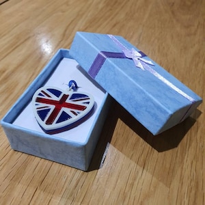 Union Jack Pendant Necklace gift, in red white and blue, VE day