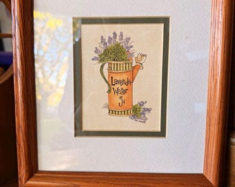 Beth Yarbrough Lavender Water 1997 Framed Matted Print Portrait Whimsical Floral