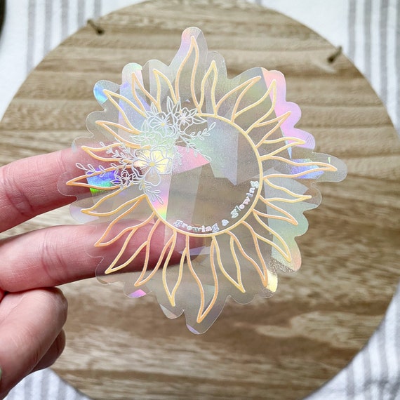 Rainbow Suncatcher Suncatcher Sticker Floral Sun Window Etsy