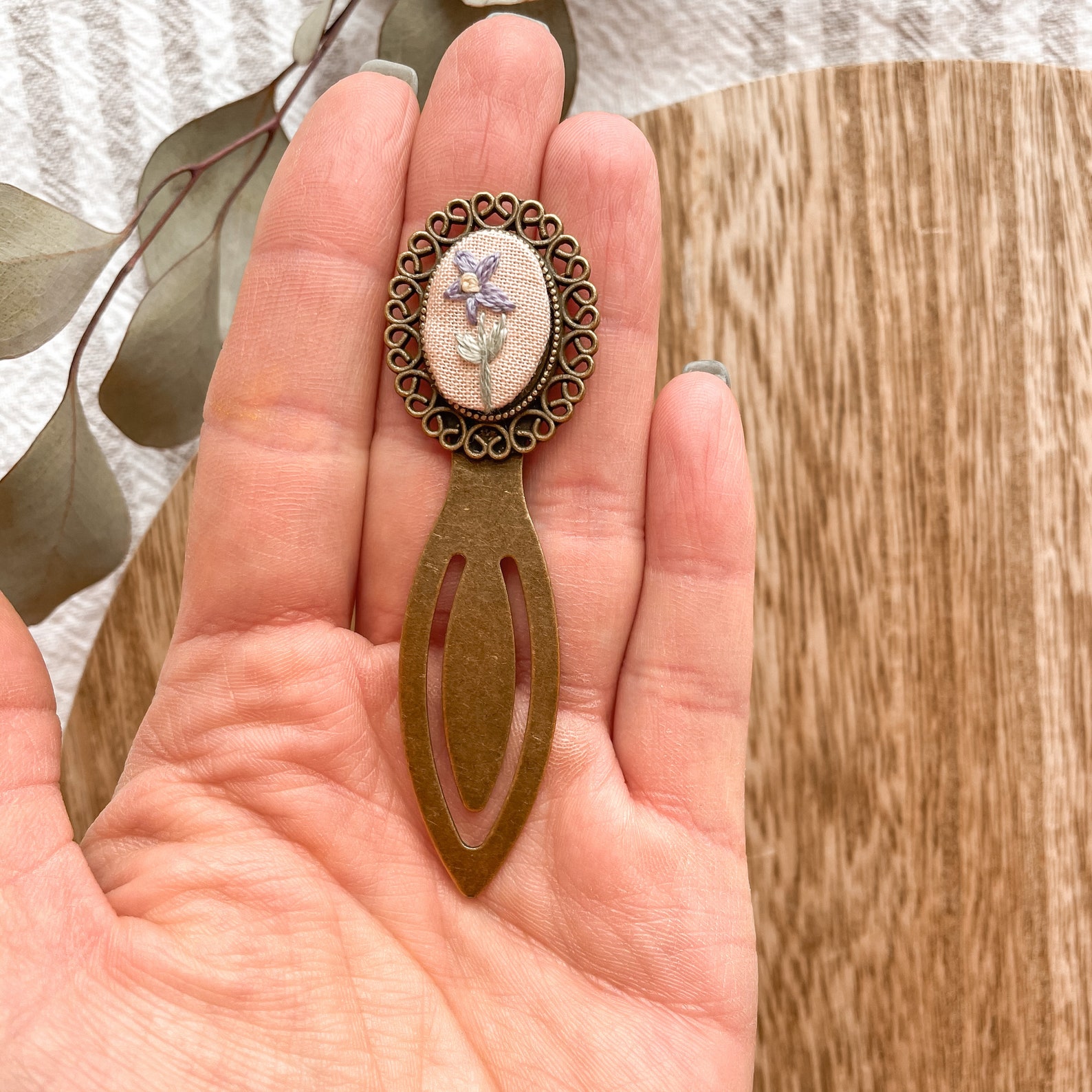 Floral Embroidered Bookmark Vintage Antique Bookmark Etsy