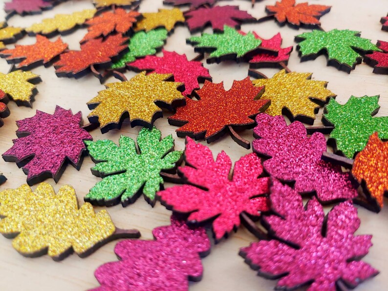 25 Autumn Leaves High Quality Glitter Confetti Fall Decor Etsy