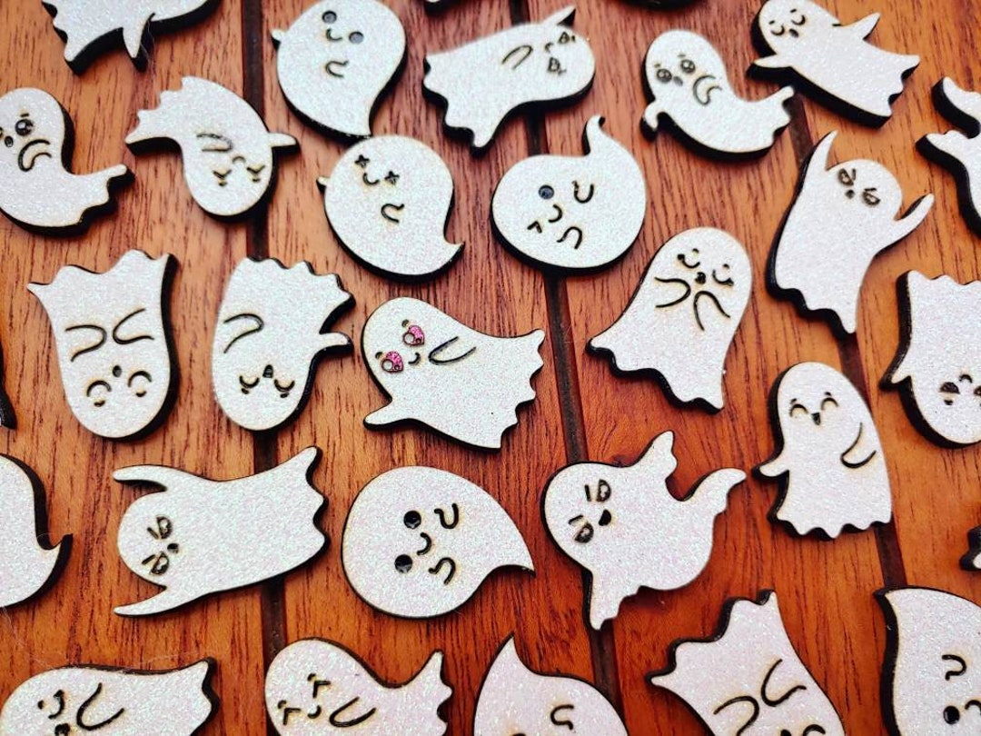 30 Pieces Glittery Ghost Confetti Halloween Skeleton Ghost Etsy