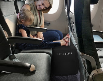 Koala Kloud Toddler Travel Footrest - Black | Foot Leg Rest Accessory for Plane / Car | Inflatable Bed for Kids on Airplane | Home Ottoman