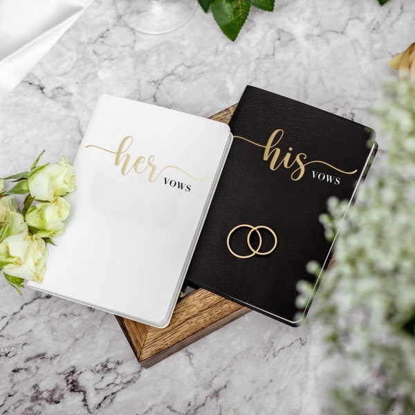 Prazoli Wedding Vow Books for Wedding Day Essentials, Cool Engagement Gifts for Couples, Wedding Registry Items - Serif Gold