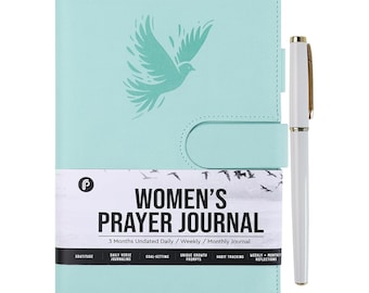 Prayer Journal for Women - Daily Devotional Journaling Book for Woman, Religious Baptism & Christian Gifts and Bible Study | Blue Dove