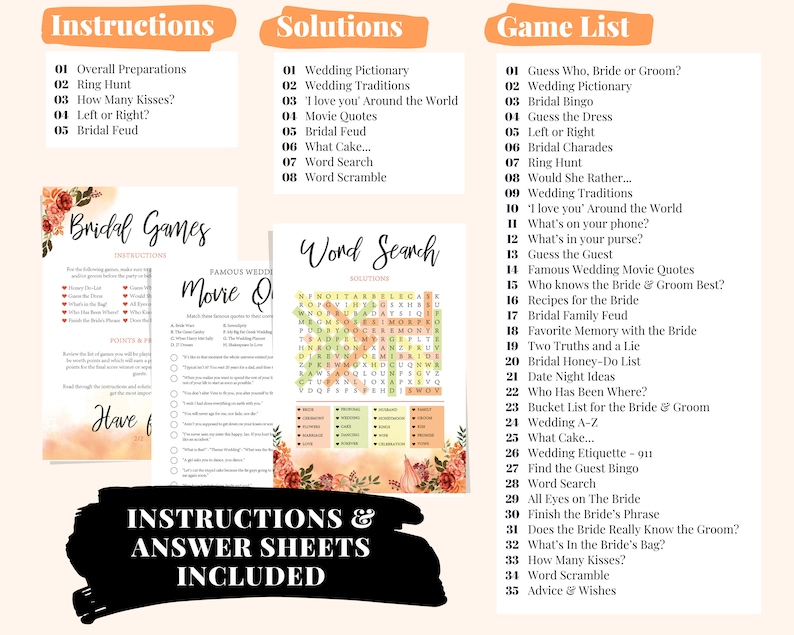 35 Fun Printable Fall Bridal Shower Games and Wedding Shower Game Ideas ...