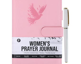 Prayer Journal for Women - Daily Devotional Journaling Book for Woman, Religious Baptism & Christian Gifts and Bible Study | Pink Dove