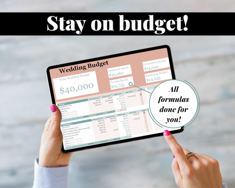 10in1 Wedding Spreadsheet Online Budget Planner Guest Etsy