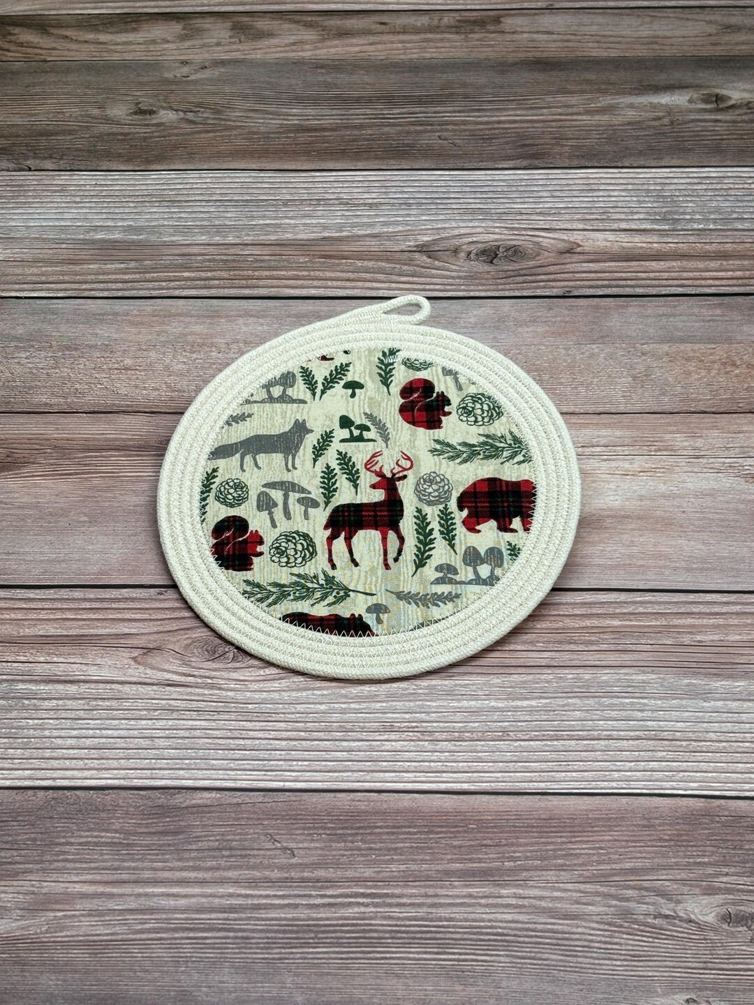 Handmade Woodland Plaid Rope Mat - Etsy