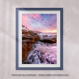 Windansea Beach Sunset Photo, La Jolla Coastal Photography Art Print