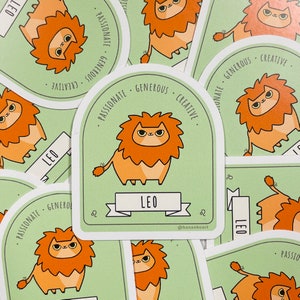 Leo cat, Cute Leo sticker, Adorable kitty sticker, Zodiac cat sticker, Cat sticker, Cat astrology, Adorable cat lover gift, Cute kitty