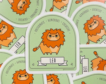 Leo cat, Cute Leo sticker, Adorable kitty sticker, Zodiac cat sticker, Cat sticker, Cat astrology, Adorable cat lover gift, Cute kitty