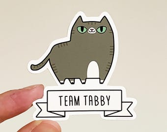 Team Tabby sticker - Tabby cat vinyl sticker - Funny cat sticker - Cute tabby cat - Cute vinyl sticker - Cat funny sticker - Cat decal