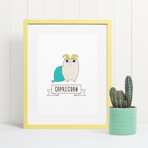 Capricorn art | Horoscope art | Pet parent gift | Home decore | Wall decore