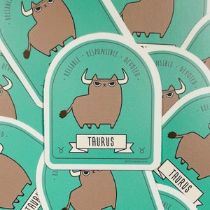 Taurus cat, Cute Taurus sticker, Adorable kitty sticker, Zodiac cat sticker, Cat sticker, Cat astrology, Adorable cat lover gift, Cute kitty