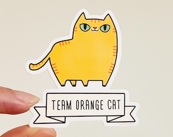 Team Orange Cat sticker - Orange cat vinyl sticker - Orange cat sticker - Cute Orange cat - Cat cute sticker - Cat decal
