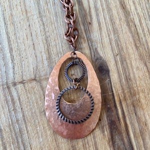Boho Copper circle necklace